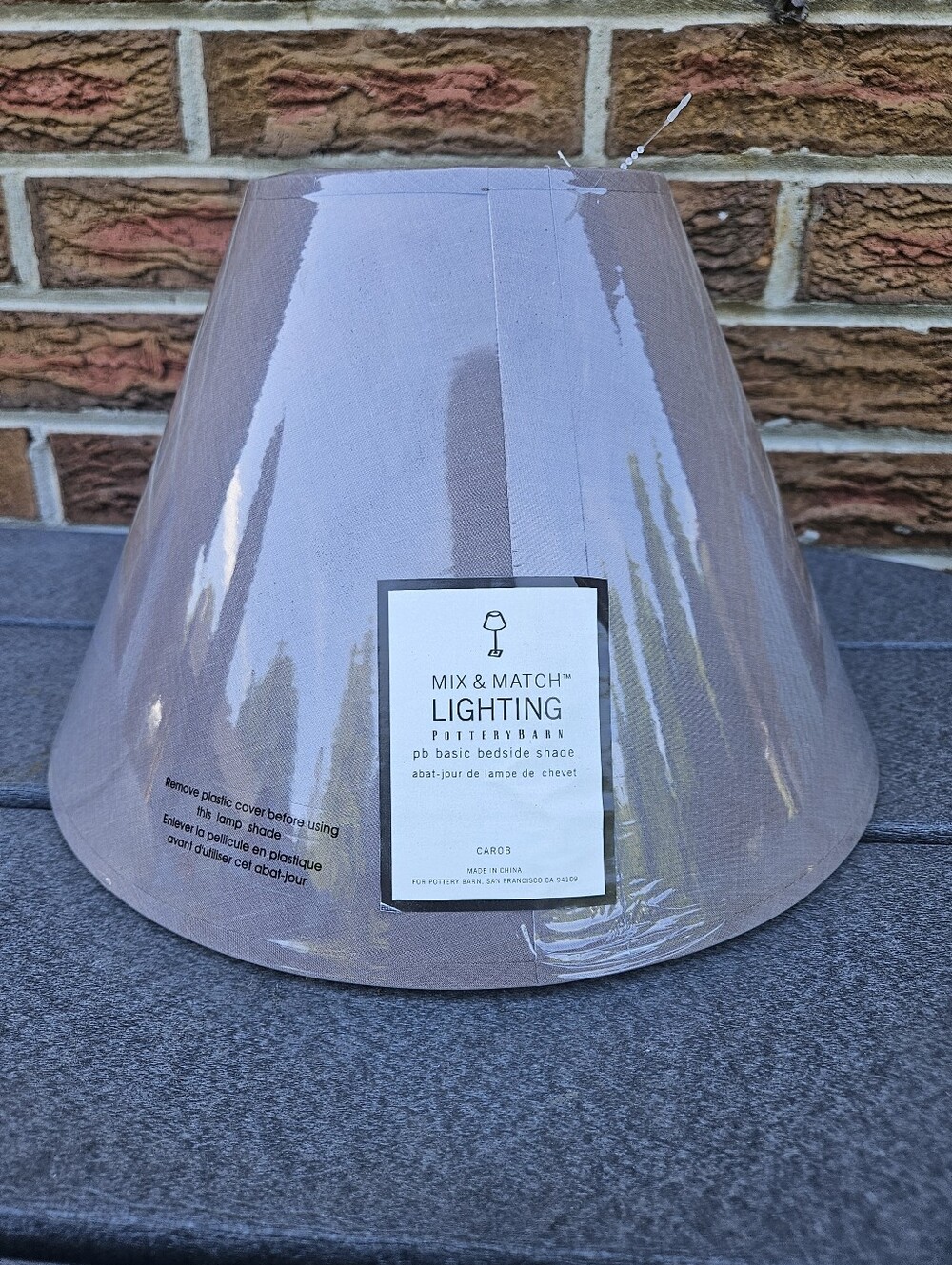 Pottery Barn 13” Carob Bedside Lamp Shade NEW